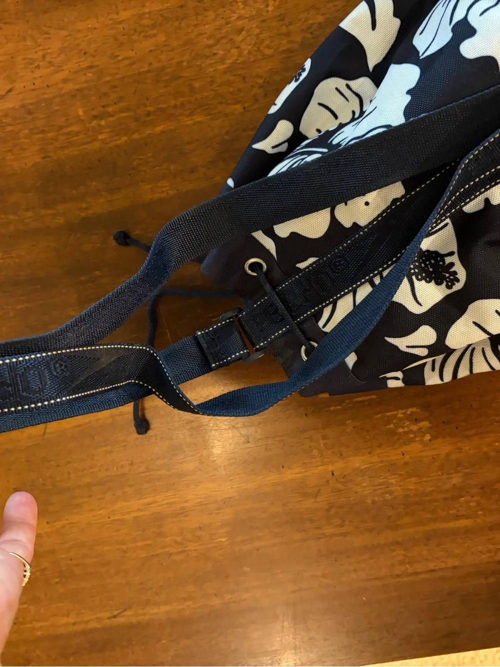 Speedo Navy and White Floral Sling Backpack